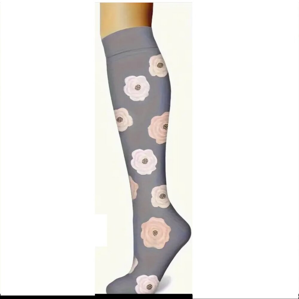 Women's Compression Socks - Flower - Picture 1 of 2